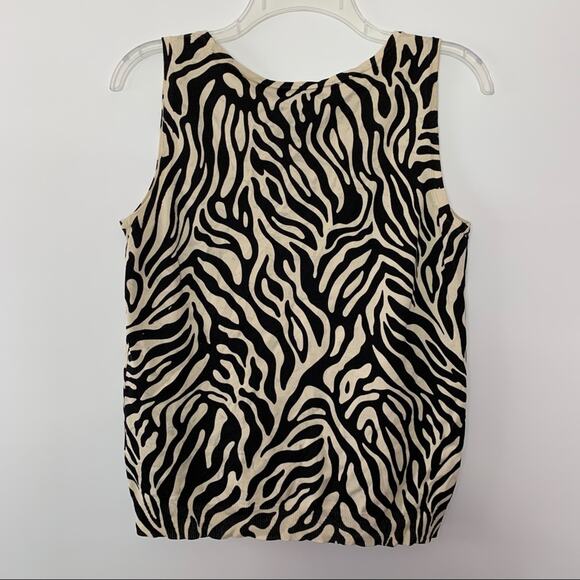 Josephine Chaus Zebra Y2K Knit Tank Top Small - Picture 6 of 6